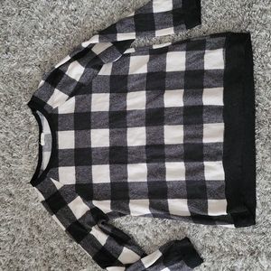 2xl Oddy black and white checkered top